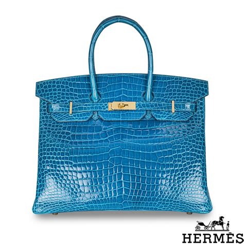 hermes birkin 35cm blue crocodile replica|hermes birkin crocodile diamond.